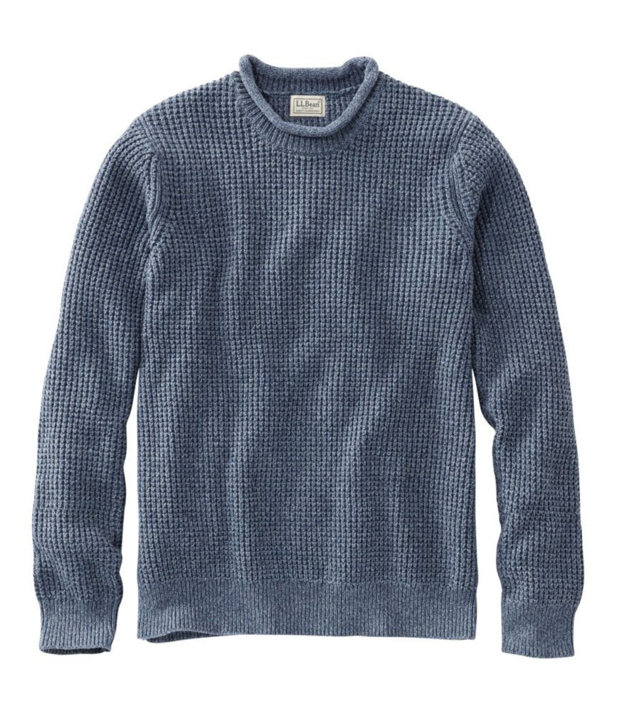 Men's L.L.Bean Organic Cotton Waffle Sweater, Rollneck Crew | L.L. Bean