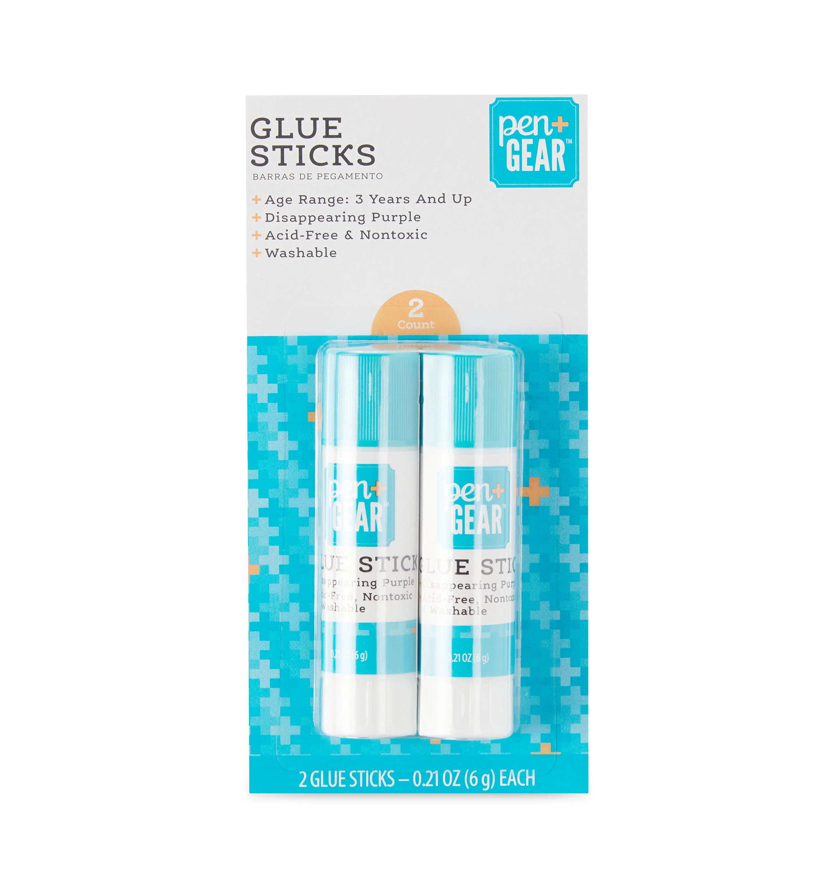 Pen+Gear School Glue Sticks,6g  0.21oz 2 Count, Total 0.026 lb, Washable, Disappearing Purple | Walmart (US)