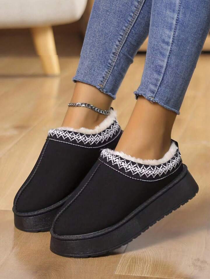 Women's Winter Thick Sole Snow Boots With Height Increase, Plush Lining And Pu Leather Upper, For... | SHEIN