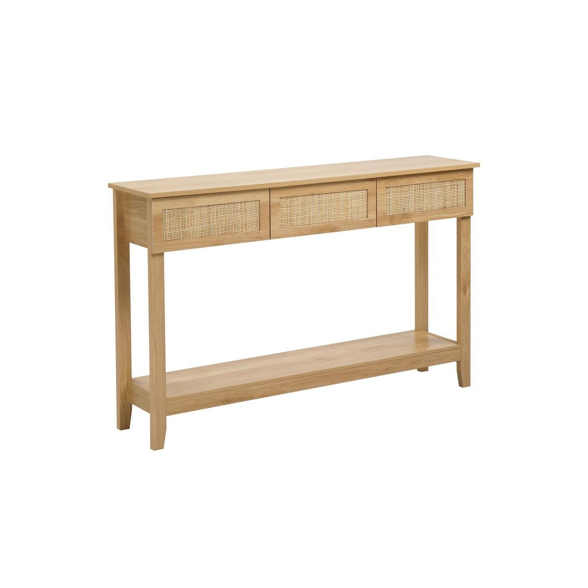 Wooden 2 tier 3 drawer MDF 130*30*81cm Rattan Entryway Table | Target