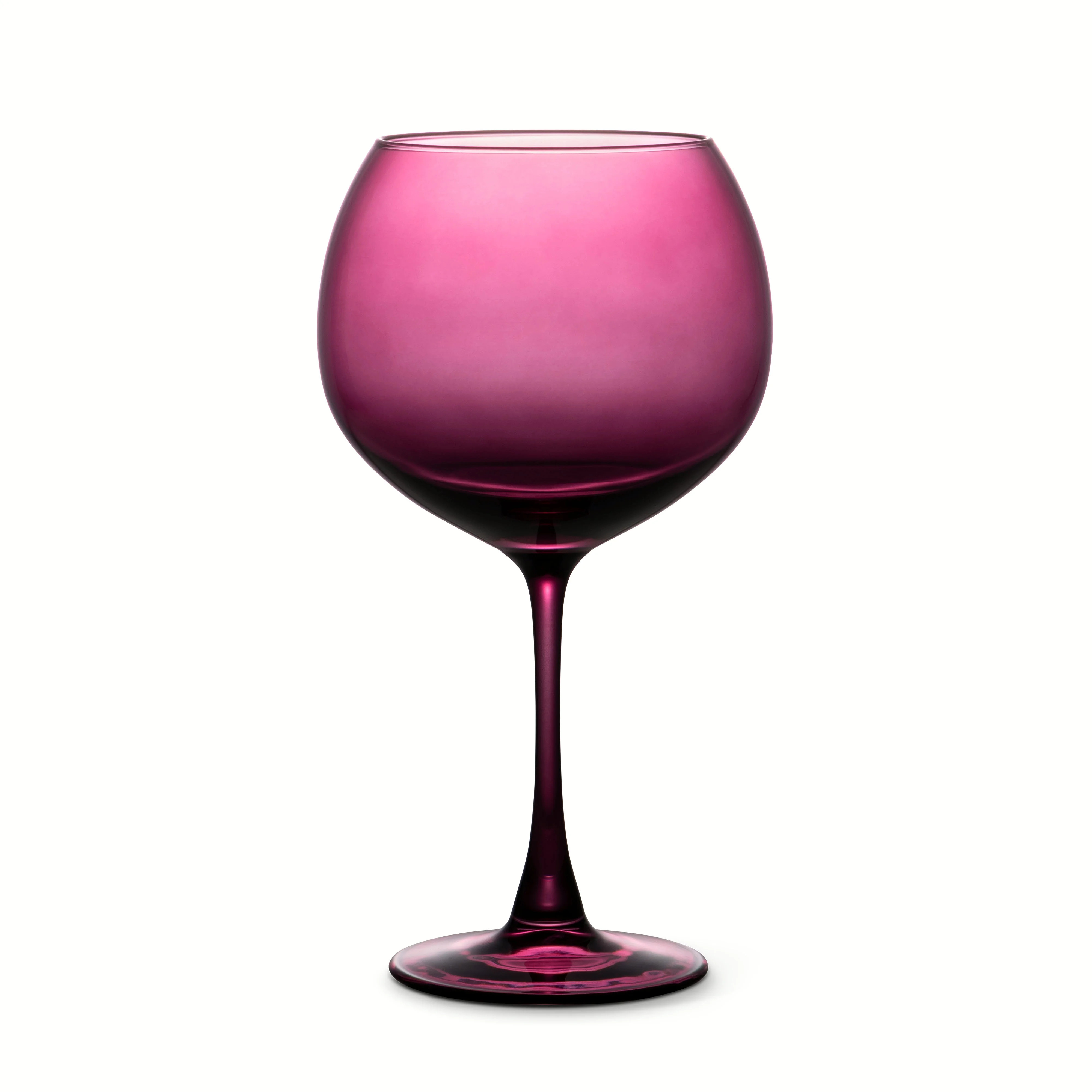 Thyme & Table 21 fl oz Magenta Sphere Stemmed Wine Glass | Walmart (US)