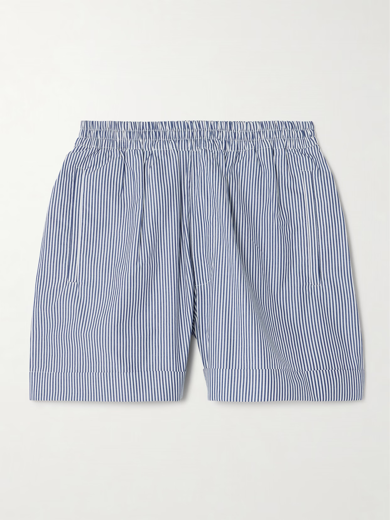 Suzie Kondi - Striped Cotton-poplin Shorts - Blue | NET-A-PORTER (US)