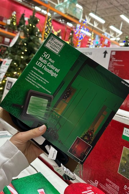 Christmas outdoor decorations, red and green spotlight, Home Depot holiday 

#LTKSeasonal #LTKHoliday