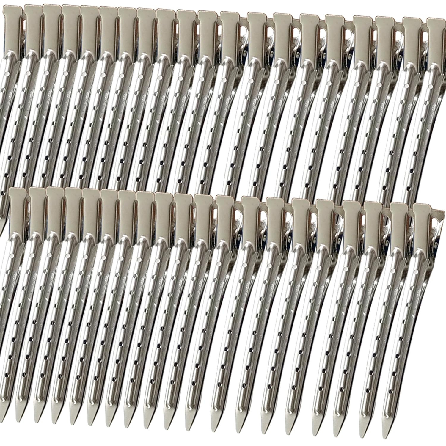 40 PCS 3.5 Inch Duck Billed Clips,Metal Alligator Curl Hair Clips with Holes for Styling, Colorin... | Amazon (US)