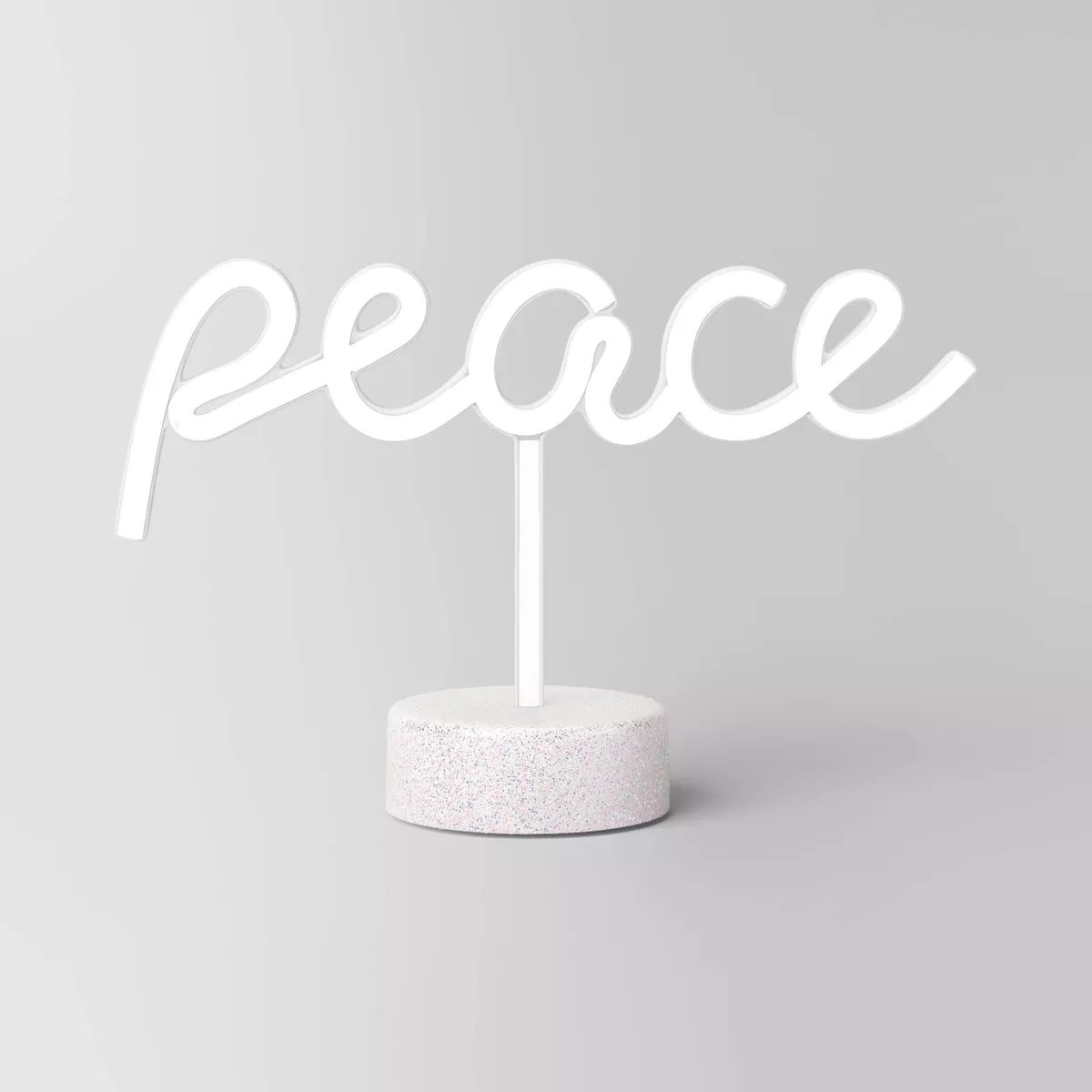 Lit Neon Style LED 'Peace' Christmas Tabletop Sign with Glittered Base - Wondershop™ | Target