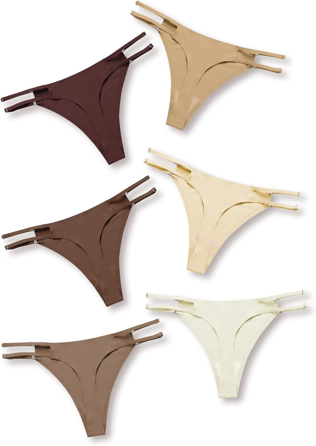 DEANGELMON Seamless G-String Thongs for Women Pack No Show Thong Underwear Adjustable Stretch Low... | Amazon (US)