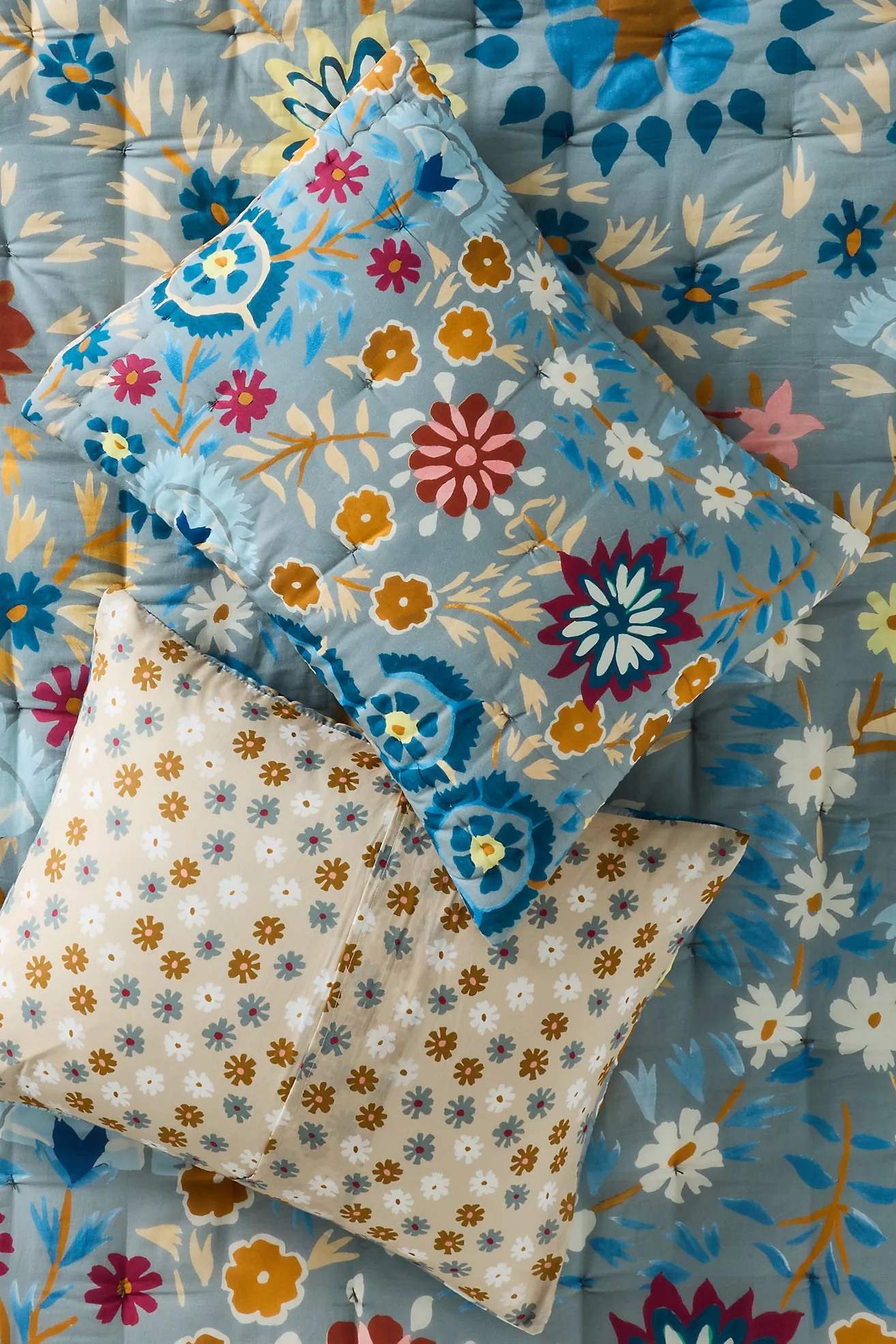 Cotton Voile Printed Pillow Shams, Set of 2