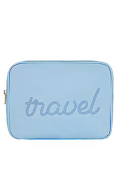 Stoney Clover Lane Periwinkle Travel Embroidered Large Pouch in Periwinkle from Revolve.com | Revolve Clothing (Global)