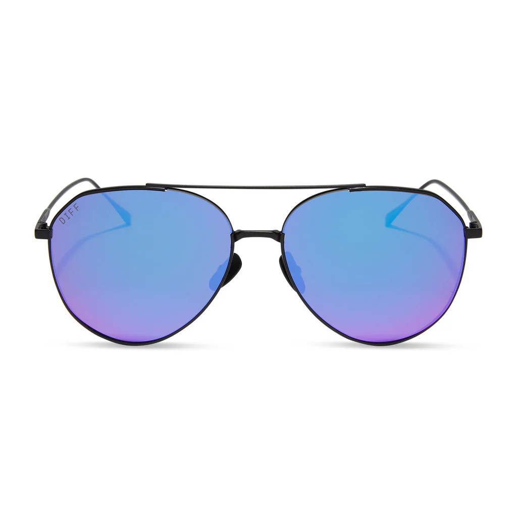DASH - MATTE BLACK + PURPLE MIRROR + POLARIZED SUNGLASSES | DIFF Eyewear