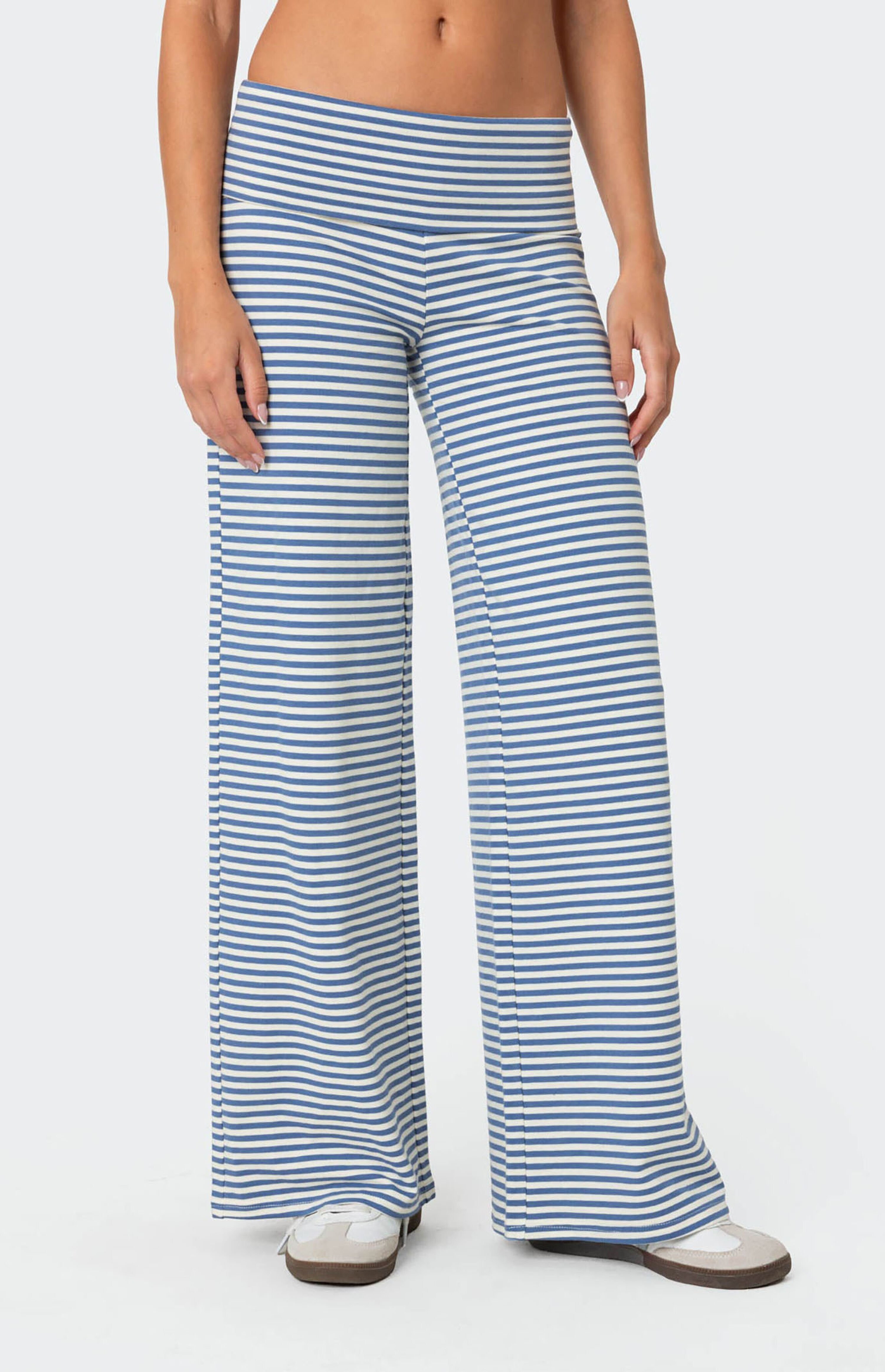 Edikted Lilah Striped Fold Over Pants | PacSun