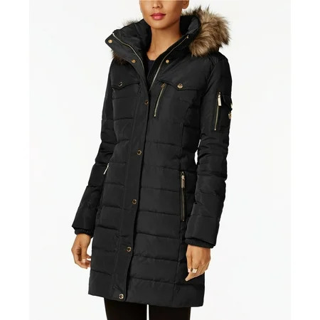 MICHAEL KORS Faux Fur Trim Down Puffer Coat | Walmart (US)