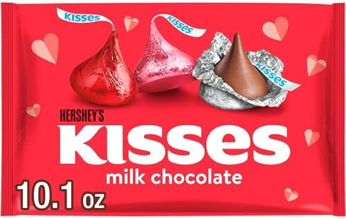 HERSHEY'S KISSES Milk Chocolate, Valentine's Candy Bag, 10.1 oz | Amazon (US)