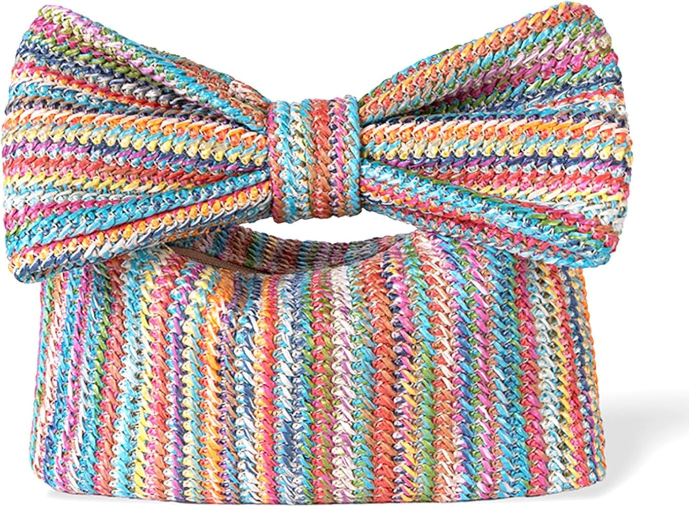 Small Straw Cluth for women,Trendy Cute Summer Woven With Bow Women Purse Handbag Wallet For Beac... | Amazon (US)