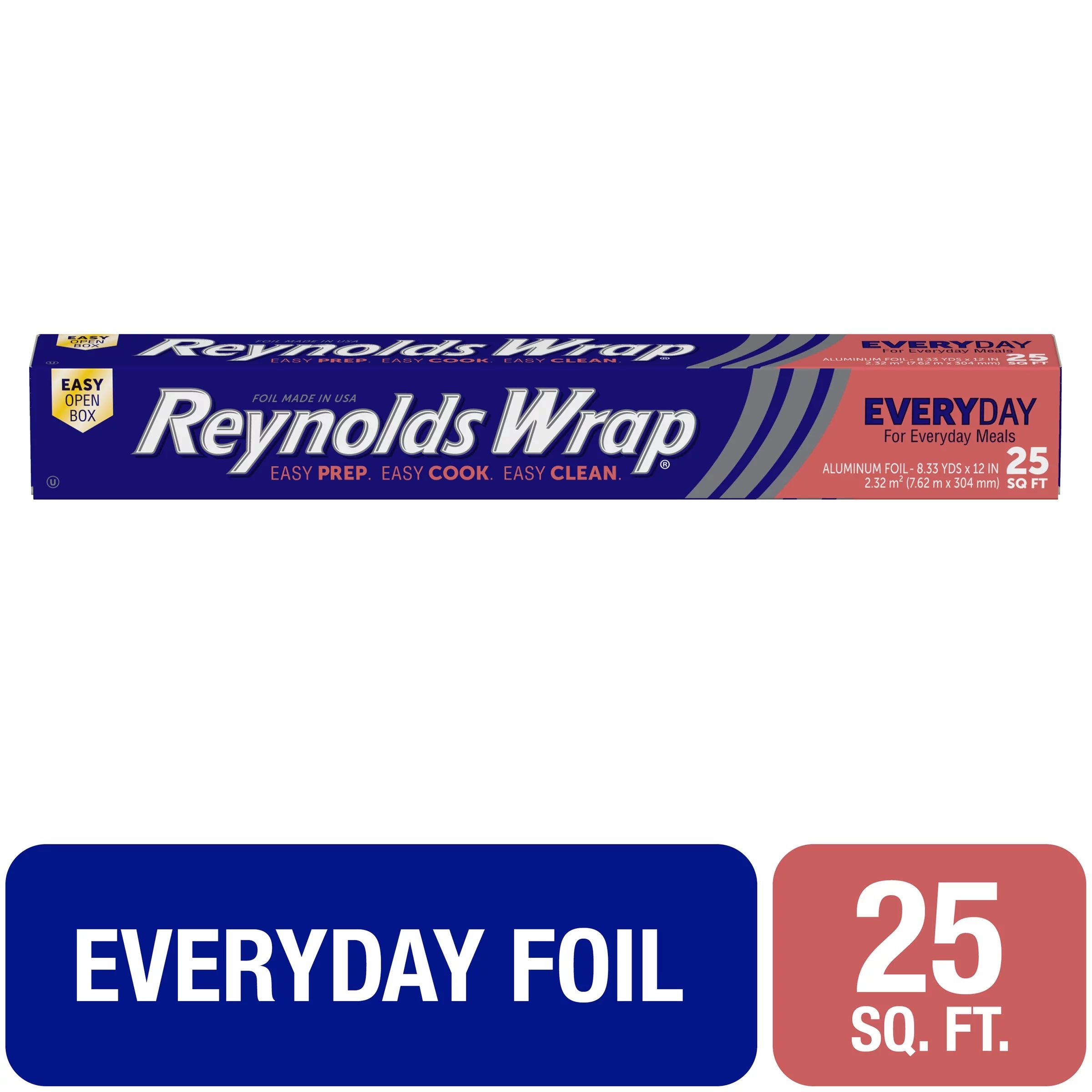 Reynolds Wrap Everyday Strength Aluminum Foil, 25 Square Feet - Walmart.com | Walmart (US)