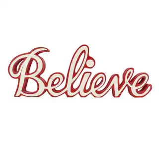 18" Red & White Believe Tabletop Sign by Ashland® | Michaels | Michaels Stores