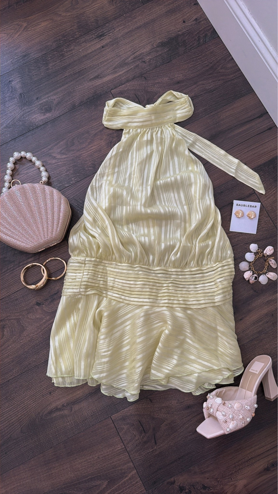 Beach night outfit! Never too many shells, if ya ask me! 

Size small dress, runs tts