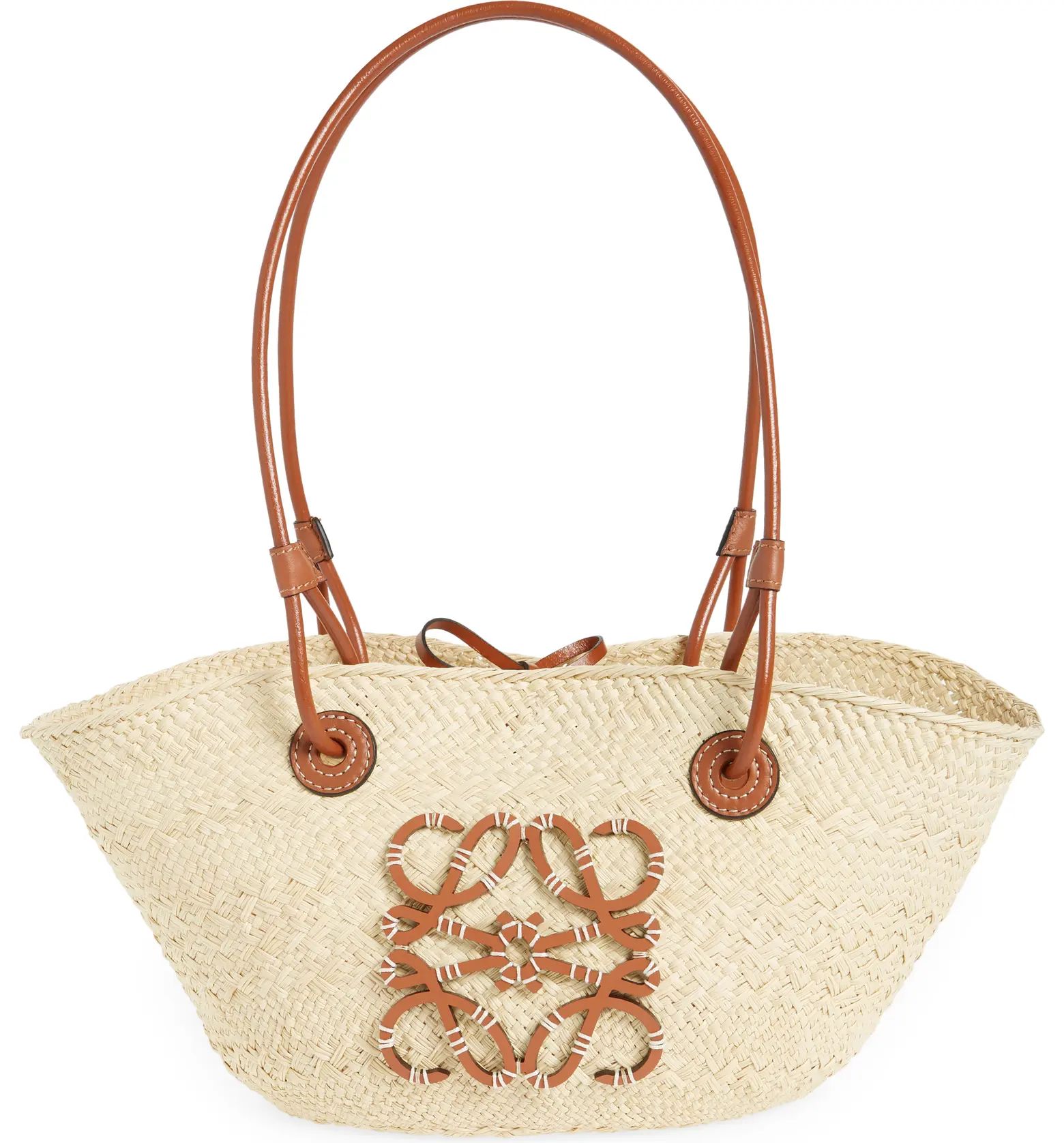 x Paula's Ibiza Small Anagram Iraca Palm Basket Bag | Nordstrom