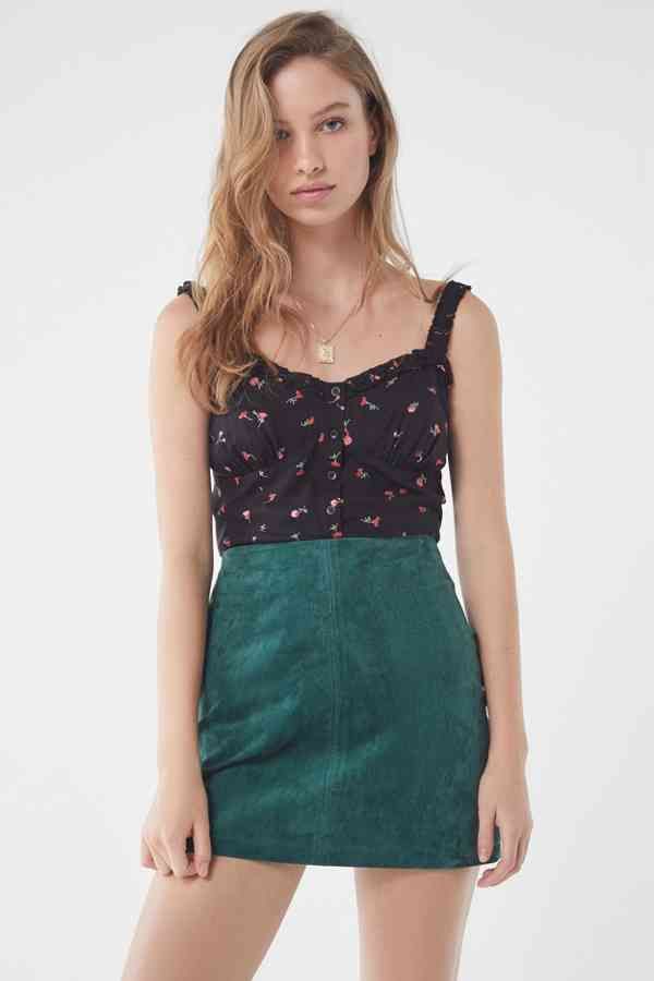 UO Suede Pelmet Mini Skirt | Urban Outfitters (US and RoW)