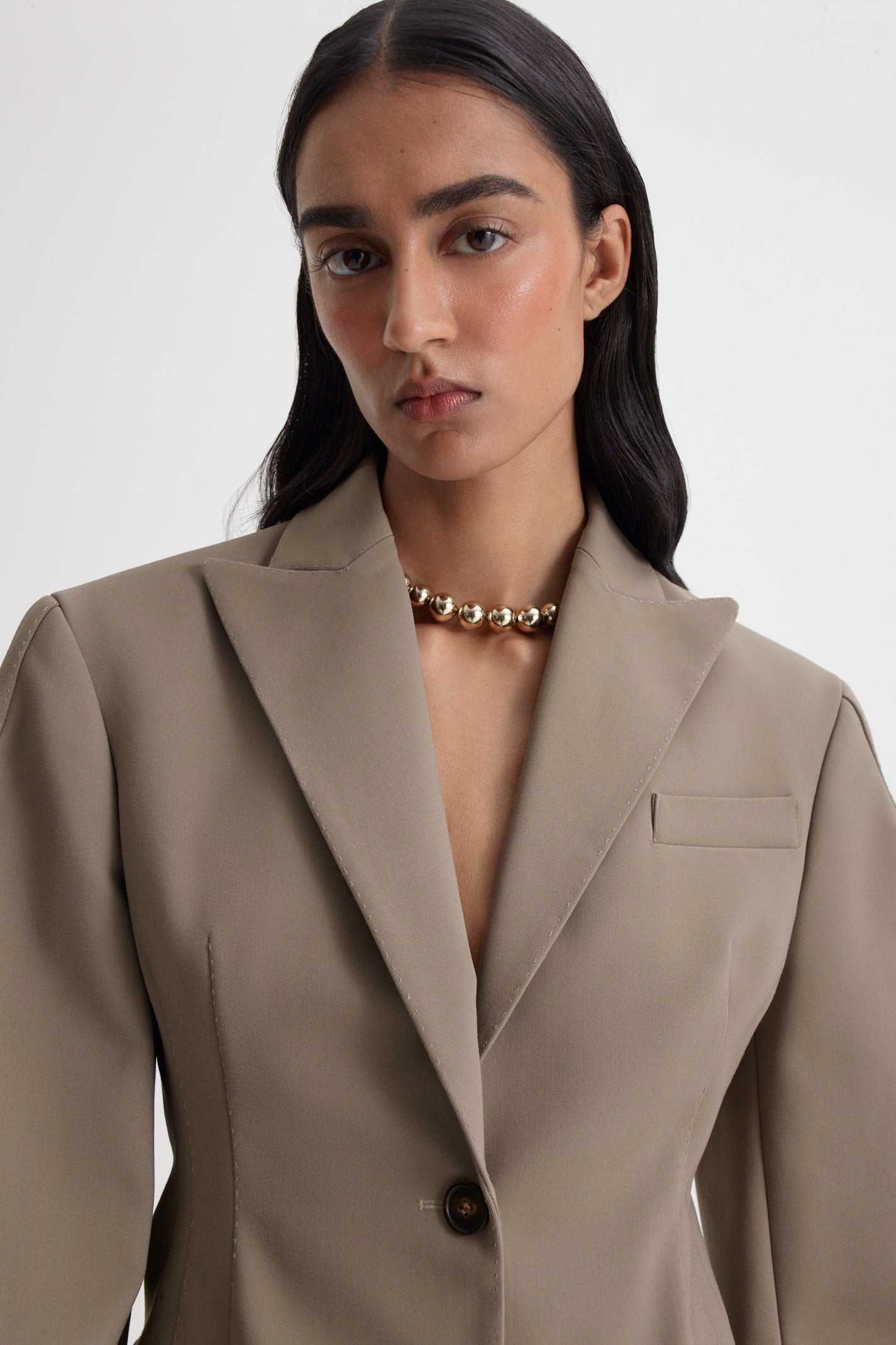 ITALIAN CURVED WAIST JACKET - PALE.ARMY - Scanlan Theodore | Scanlan Theodore AU