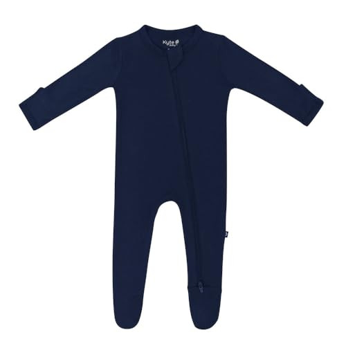 KYTE BABY Unisex Zipper Closure Footies, Rayon Made From Bamboo (3-6 Months, Navy) | Amazon (US)