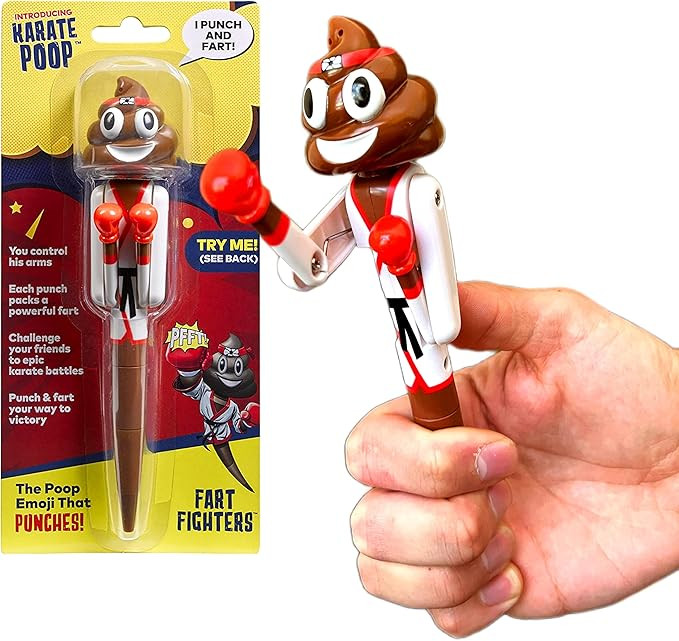 FARTING Poop Emoji KARATE Pen - PUNCHING ARMS, Christmas Stocking Stuffers Kids Love, Poop Toy fo... | Amazon (US)