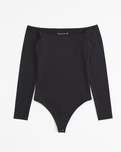 Long-Sleeve Slinky Jersey Off-The-Shoulder Bodysuit | Abercrombie & Fitch (US)