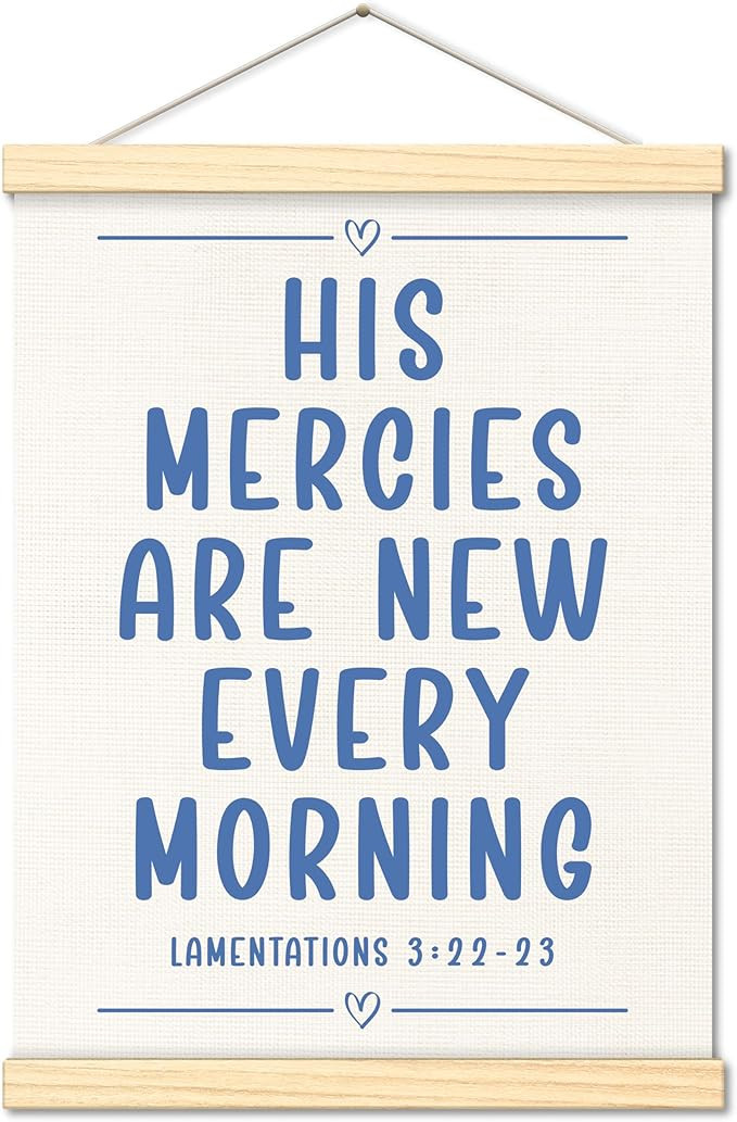 CWIOQPYI Christian Wall Art, 12x16 Inches His Mercies are New Every Morning Poster Hanger Frame, ... | Amazon (US)