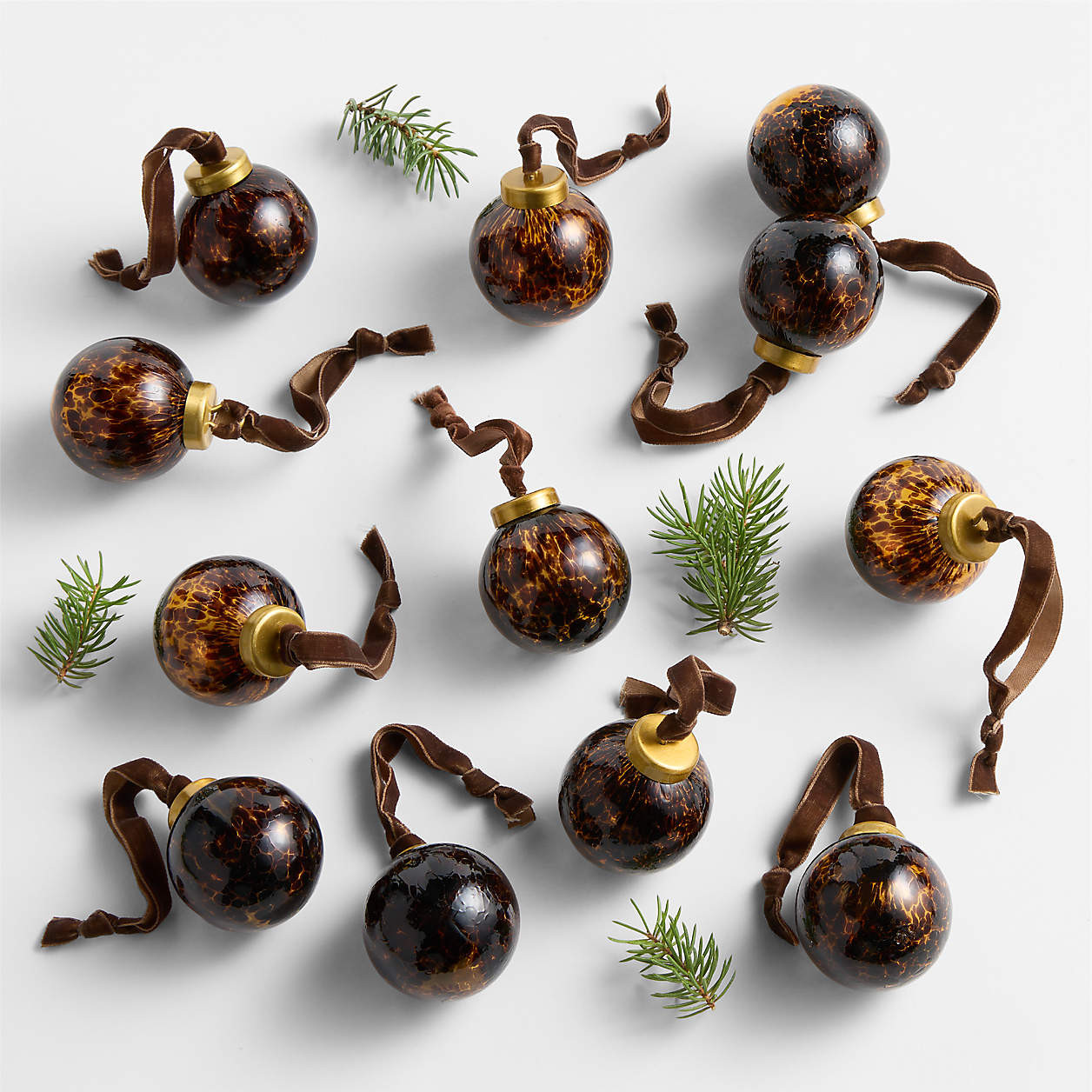 Mini Tortoise Christmas Tree Ornaments, Boxed Set of 12 | Crate & Barrel | Crate & Barrel