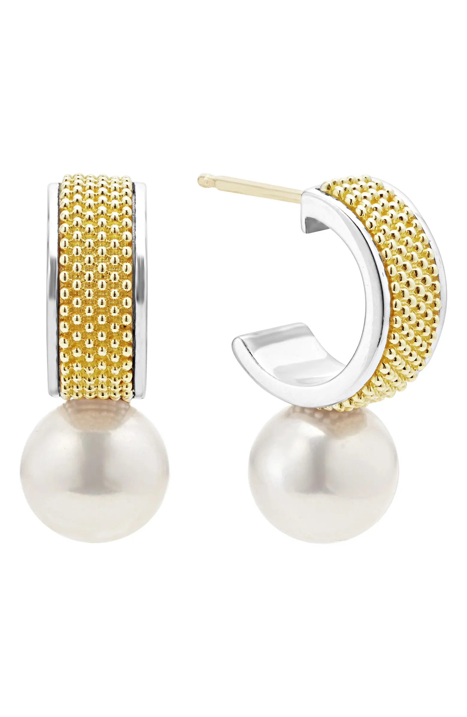 LAGOS Luna Freshwater Pearl Lux Hoop Earrings | Nordstrom | Nordstrom
