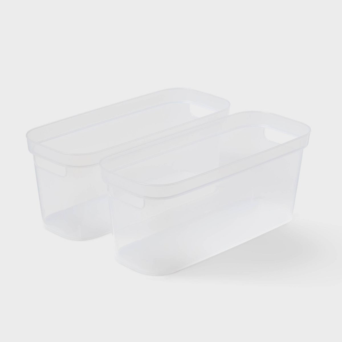2pk Slim Open Storage Bins Clear - Brightroom™: Stackable Plastic Utility, Universal Nesting, 7... | Target