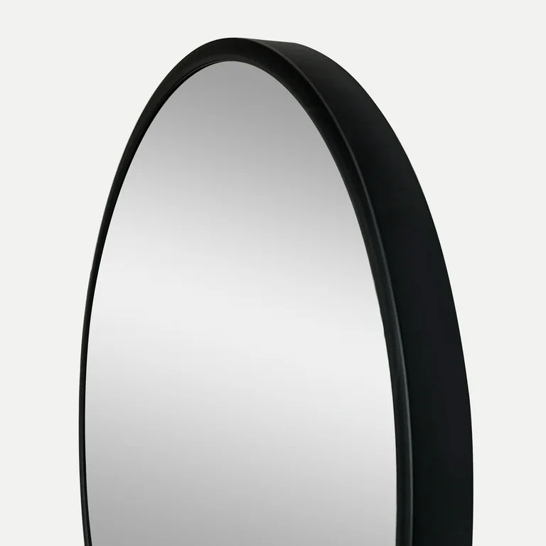 Mainstays 18" x 18" Black Traditional Round Wall Mirror | Walmart (US)