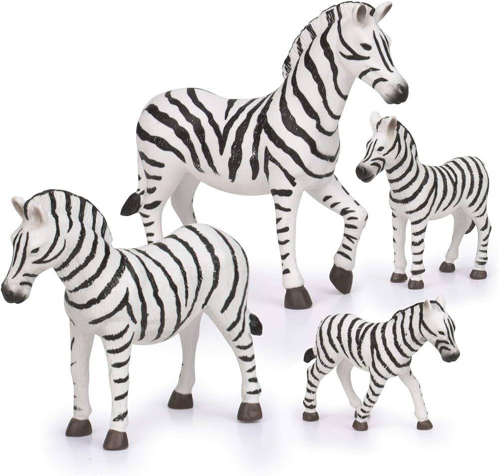 Terra by Battat – 4 Pcs Zebra Family – Realistic Plastic Safari Animals Figures – Zoo Anima... | Amazon (US)