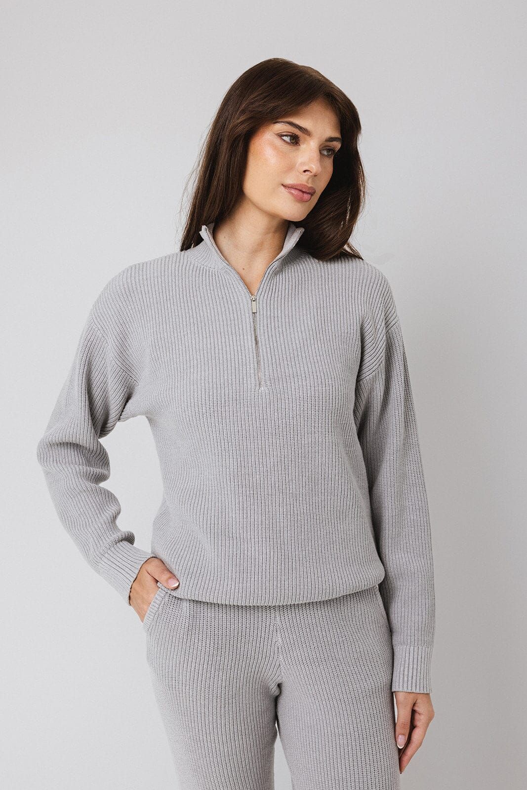 Funnel Neck Half-Zip Sweater | IVL COLLECTIVE
