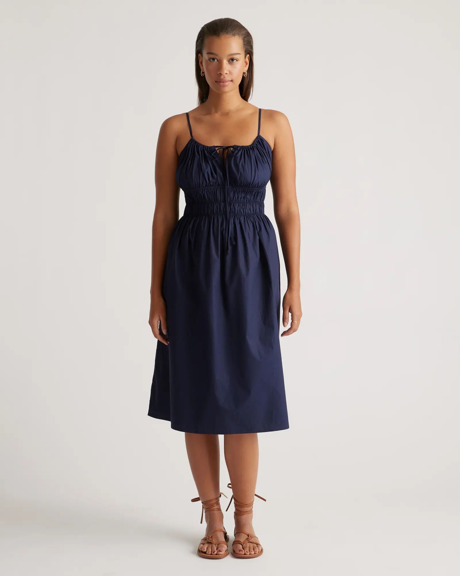 100% Organic Cotton Keyhole Midi Dress | Quince