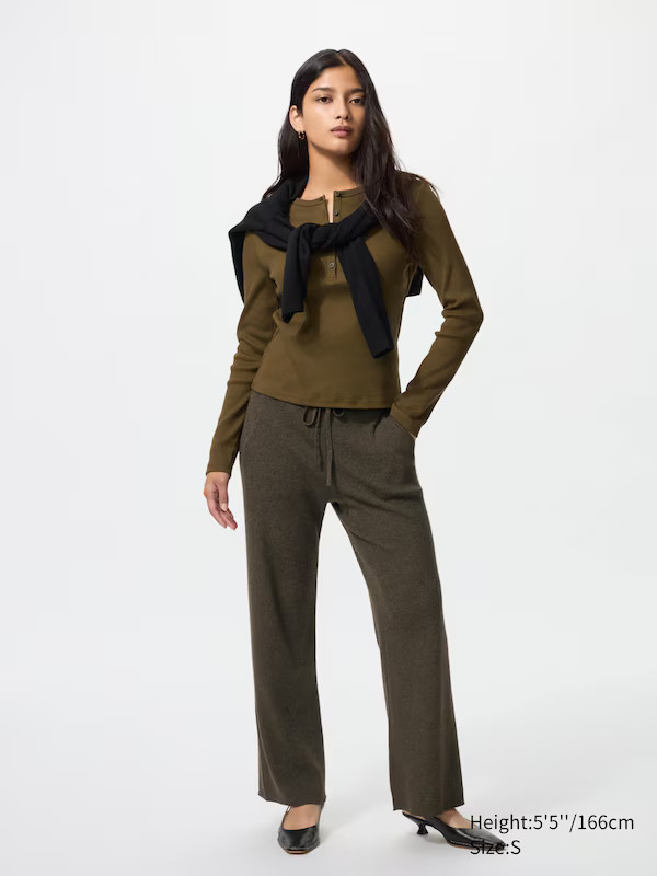 Pantalon en maille côtelée | Uniqlo FR