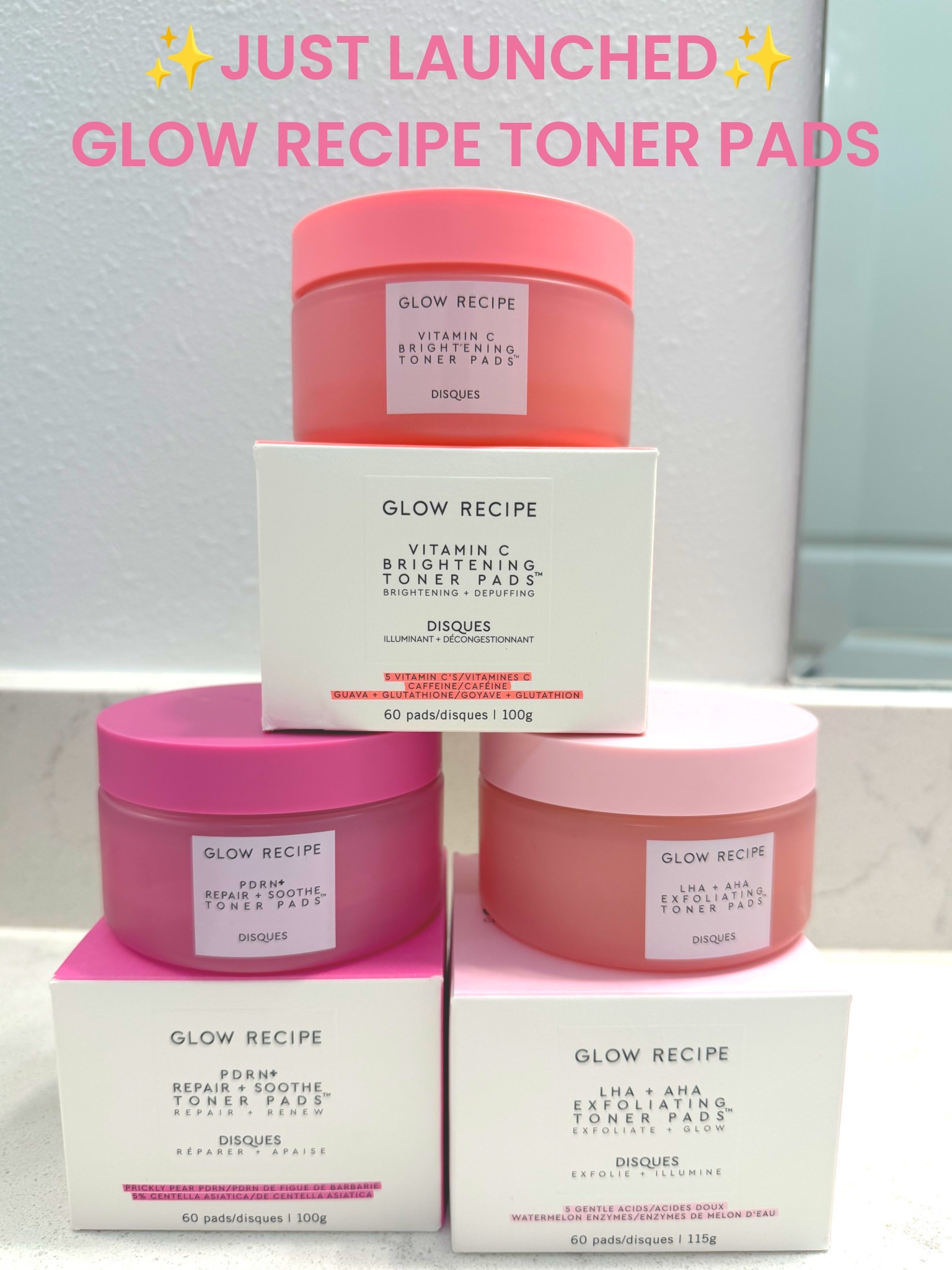 BRAND NEW GLOW RECIPE TONER PADS ✨👏🏼 PDRN+ for repairing and soothing, VITAMIN C for BRIGHTENING + DEPUFFING, and LHA + AHA for EXFOLIATION + GLOW. THESE ARE 1000% going to go down as one of the best skincare launches of 2026. The juiciest toner pads ever 😍

#LTKmorningroutine #LTKgrwm #LTKBeauty