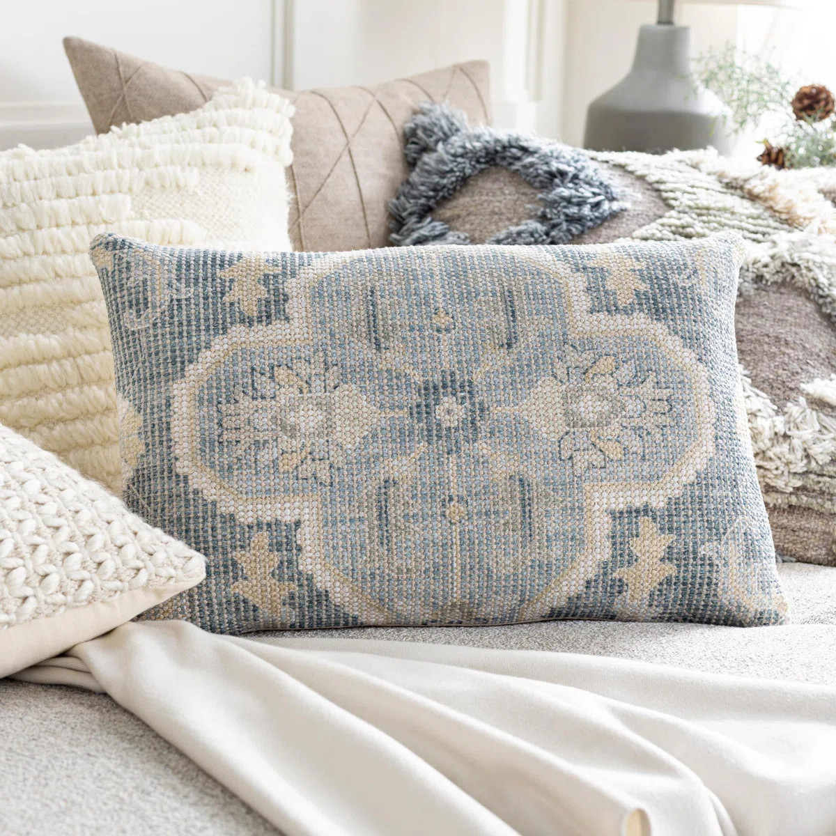 Alain Floral Cotton Blend Pillow Cover | Wayfair North America