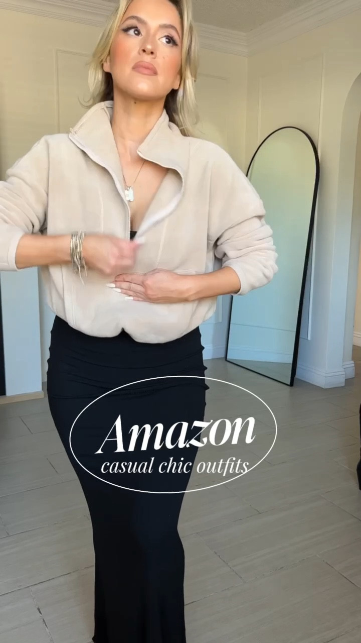 Casual chic fall outfit 🖤 This dress is one if my faves (it has built-in shapewear!) I’m wearing a small. 

I have this sweater in 2 colors bc I love it! Has a drawstring to adjust and functional front pocket. 

Fall outfit | dresses | fall dress



#LTKStyleTip #LTKU #LTKSeasonal