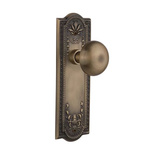 New York Double Dummy Door Knob with Meadows Long Plate | Wayfair North America