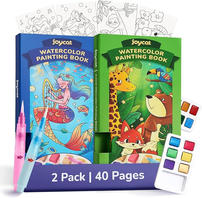 JoyCat 2 Pack Pocket Paint with Water Coloring Books for Kids, Art & Craft Activity Toy Set, Crea... | Amazon (US)
