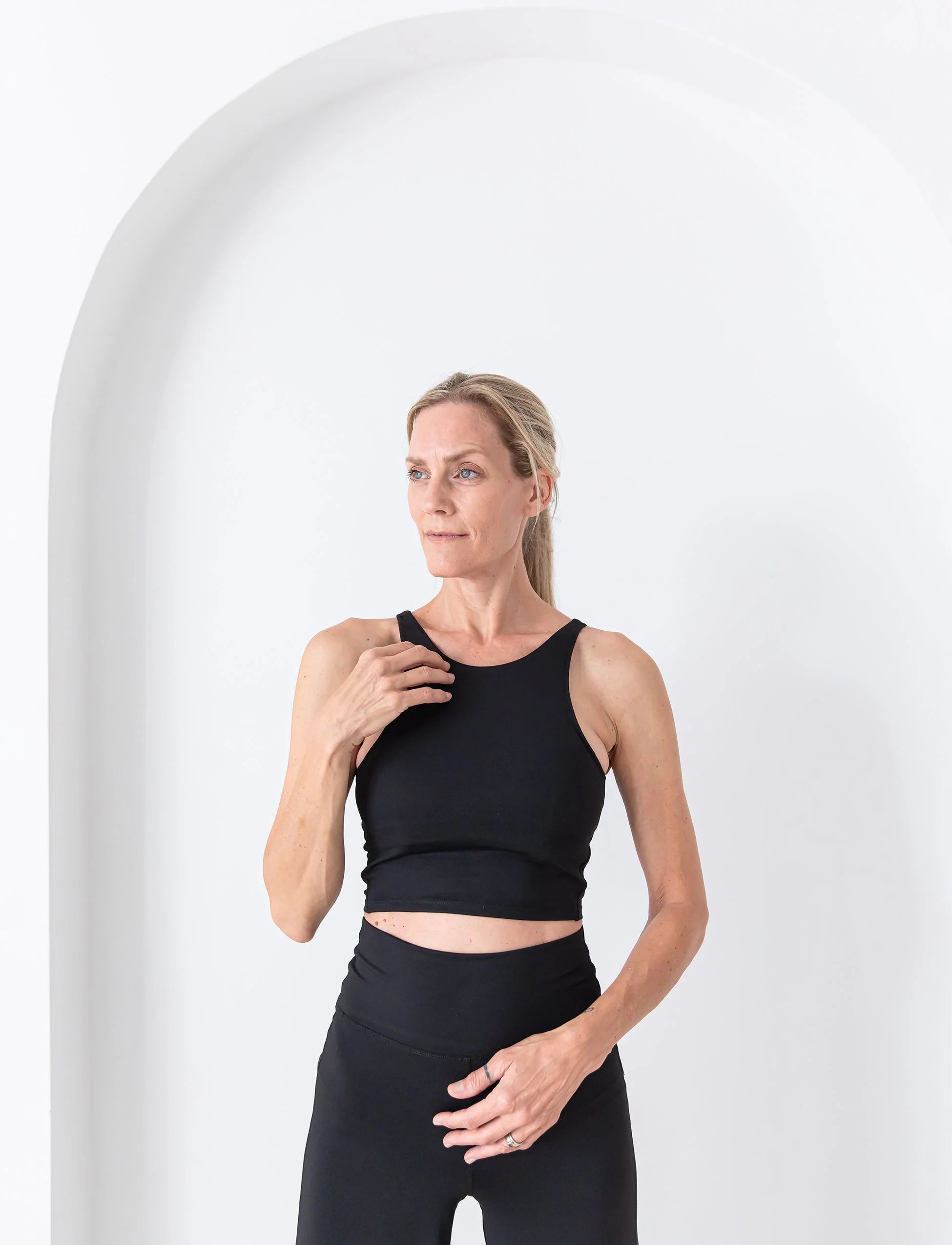 LADIES HIGH NECK POWER CROP TANK – Jill Yoga Intl | Jill Yoga