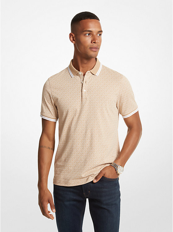 Greenwich Logo Print Cotton Jersey Polo Shirt | Michael Kors US