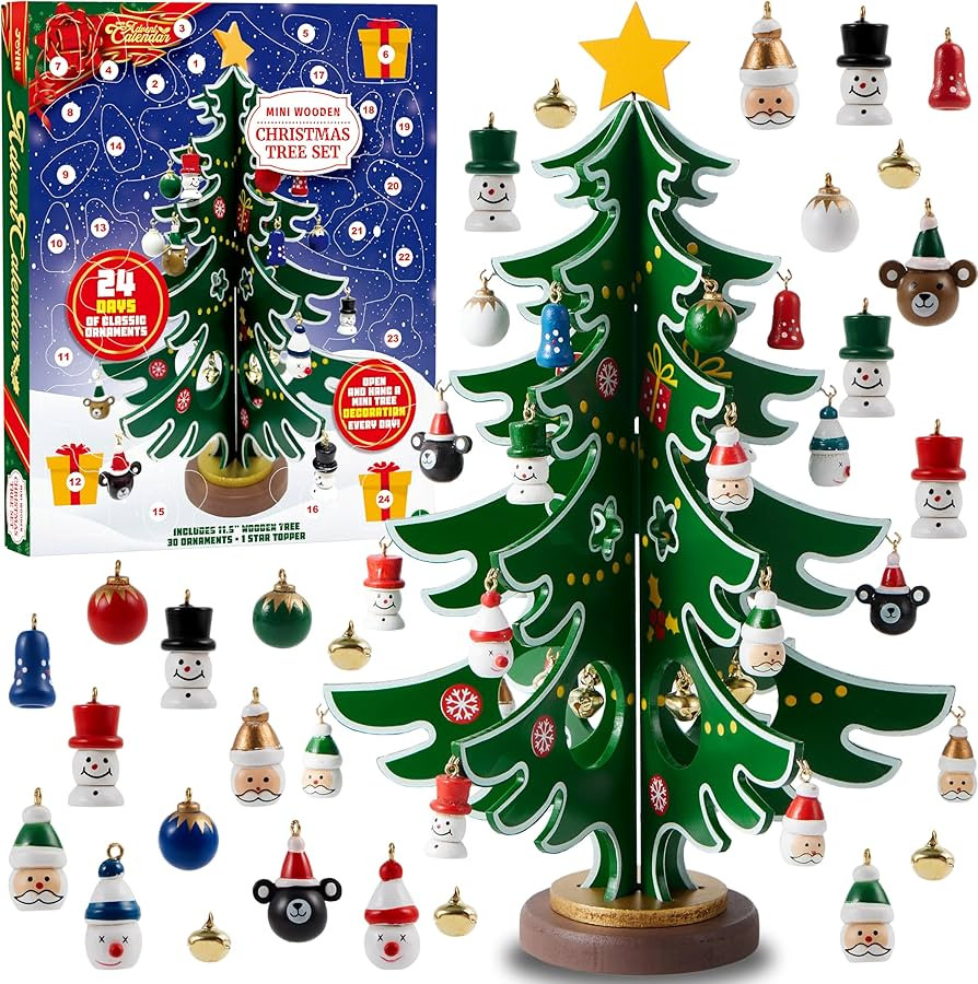 JOYIN 2024 Christmas Advent Calendar, 24 Days Countdown Calendar with Christmas Tree 24 PCS Ornam... | Amazon (US)
