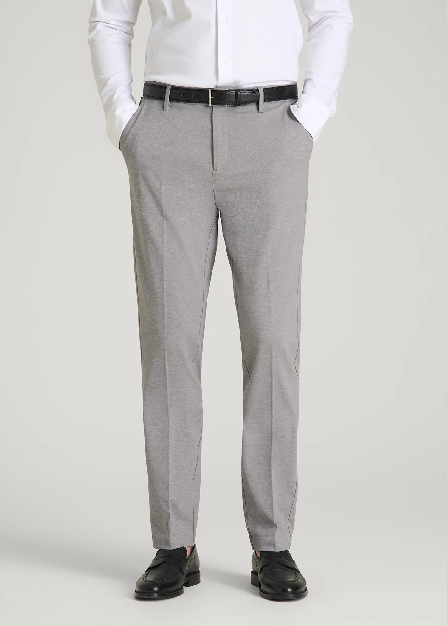 Flex Tech Suit Pants for Tall Men in Ice Grey Nailhead | American Tall
