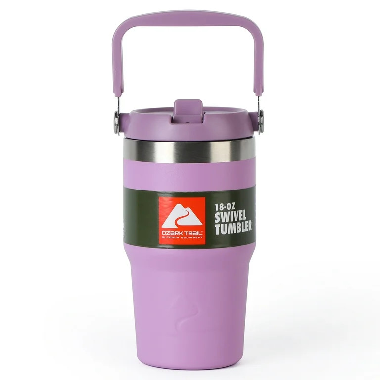 Ozark Trail 18 oz Insulated Stainless Steel Tumbler with Swivel Handle, New Lilac | Walmart (US)