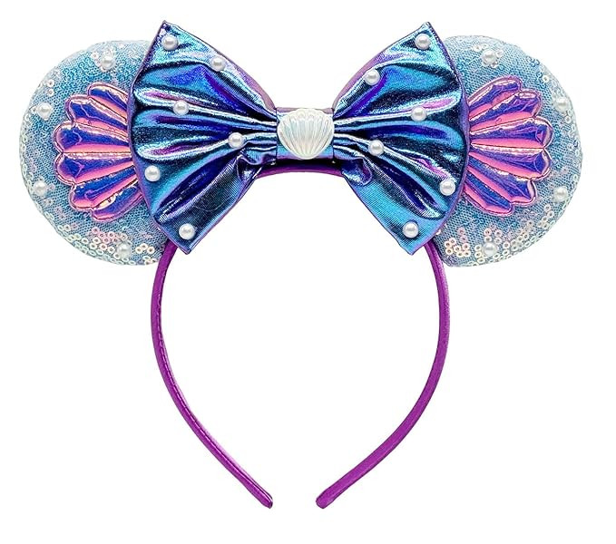 Mouse Ears Headbands With Shiny Sequins and Exquisite Shell & Pearl Decoration, for Girls Costume... | Amazon (US)