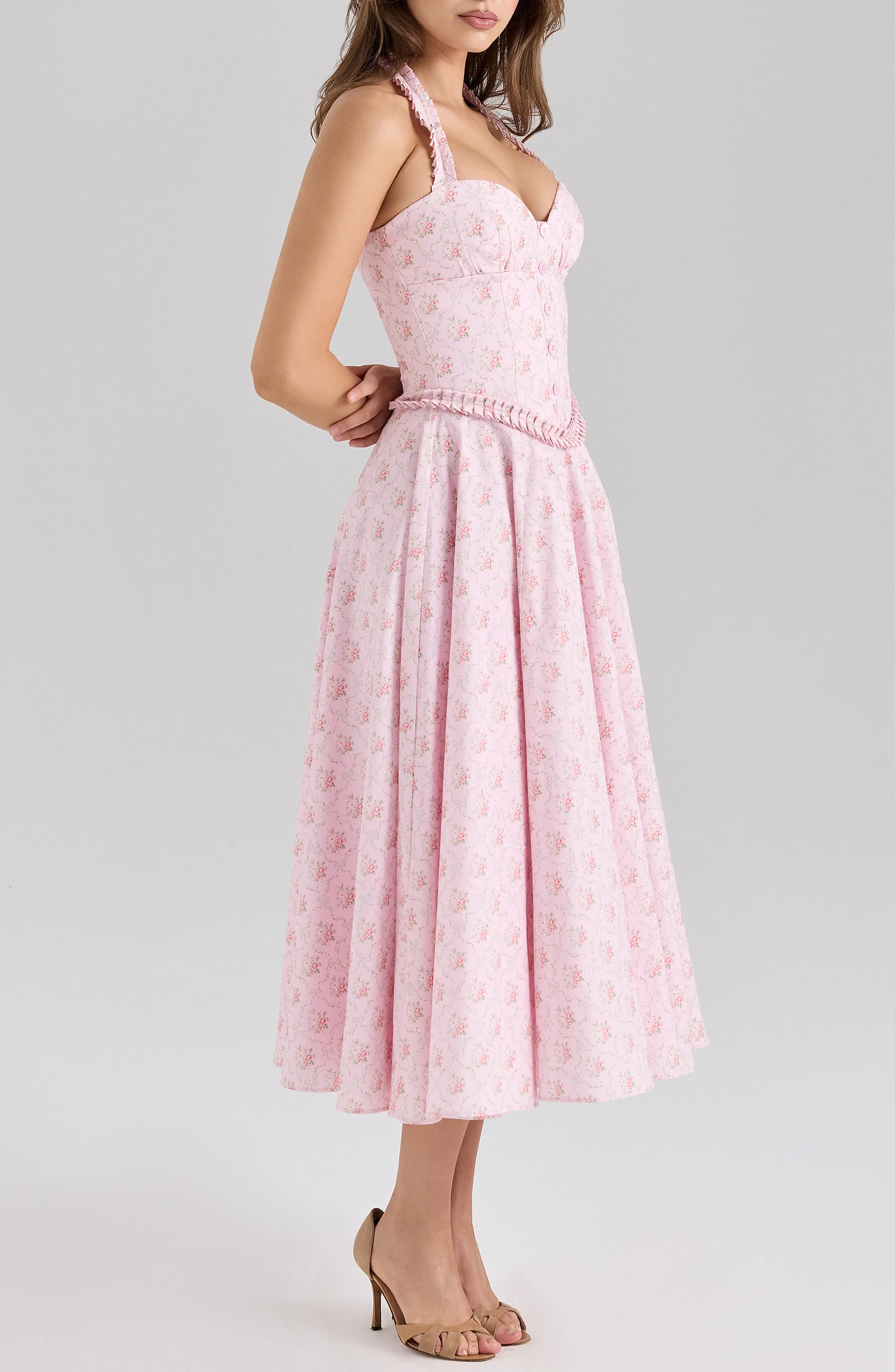Georgie Halter Neck Midi Dress (Women) | Nordstrom | Nordstrom