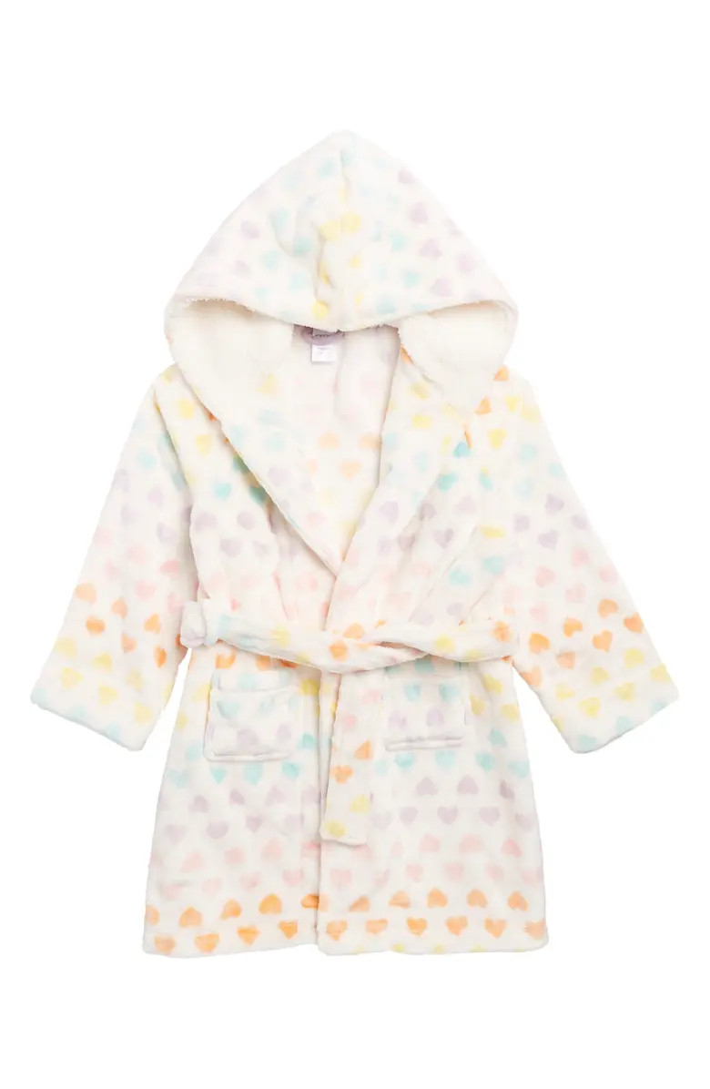Kids' Print Fleece Hooded Robe | Nordstrom