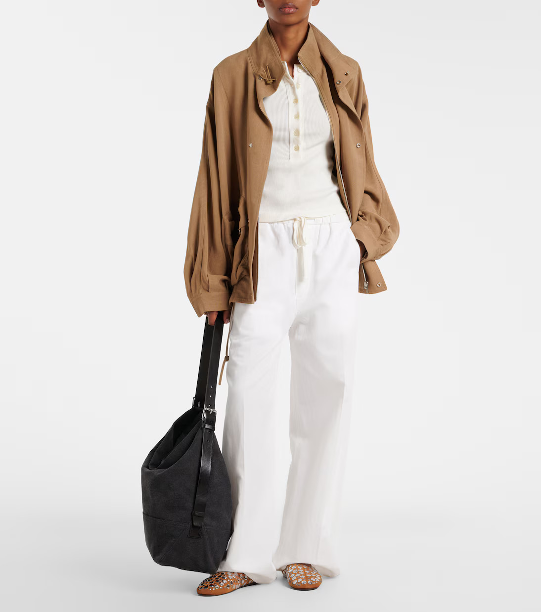 Aurora cotton and linen wide-leg pants | Mytheresa (UK)