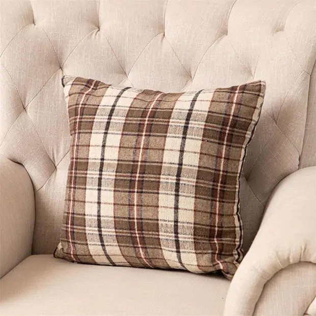 Reversible Farmhouse Plaid Accent Pillow | Antique Farm House